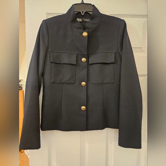 NWT Zara navy blazer size M - Picture 1 of 3